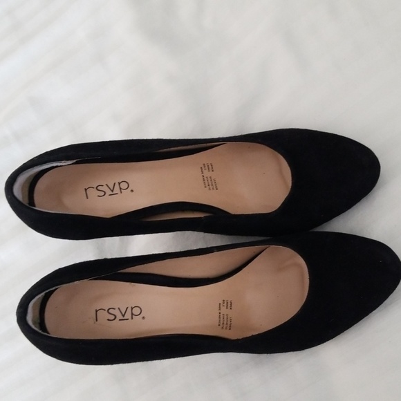Black suede platform pumps size 10 - Picture 4 of 4